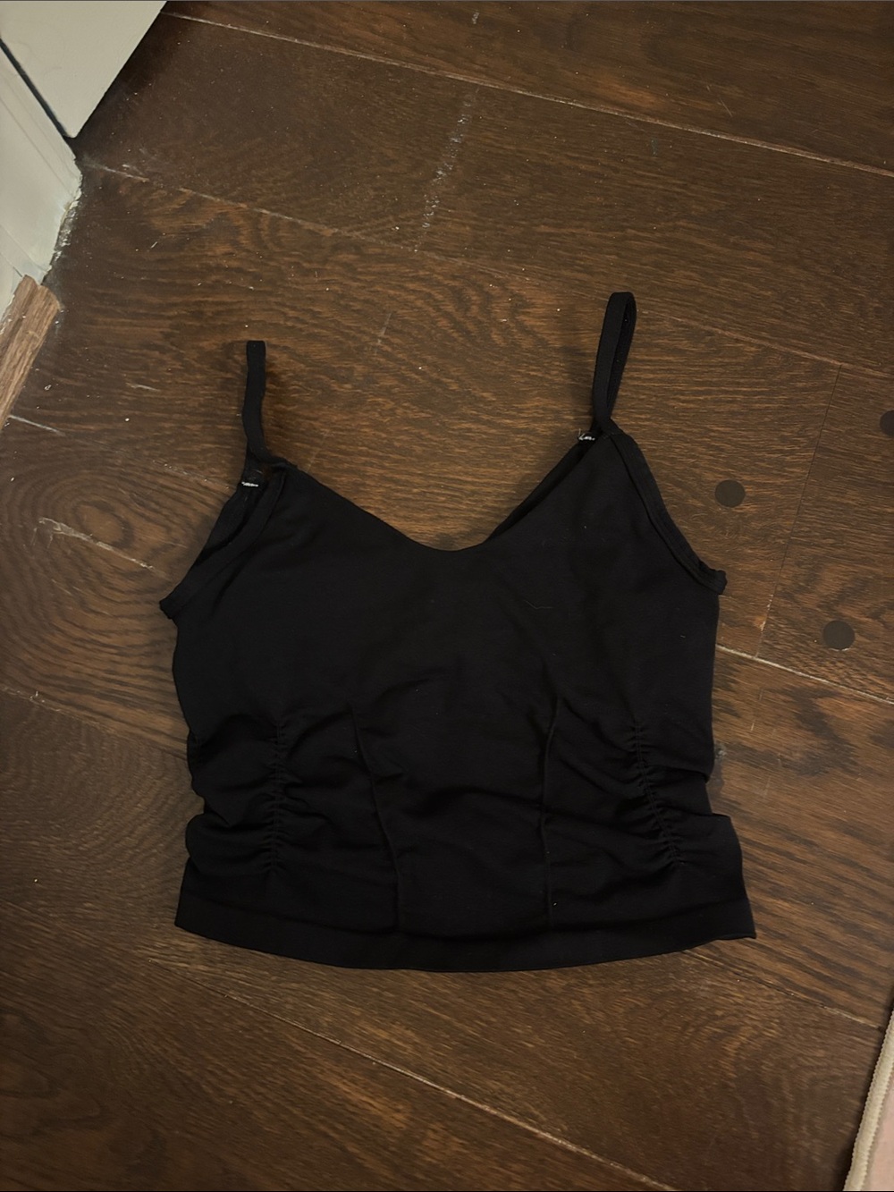 Black Ruched Cami Tank Top - Women